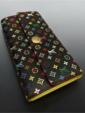 Louis Vuitton Black Murakami Sarah Long Wallet